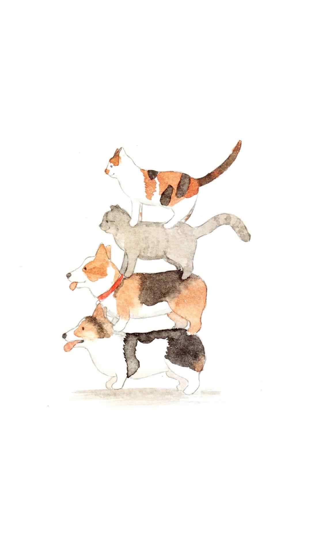 可爱动漫图片可爱宠物手绘动漫高清手机壁纸